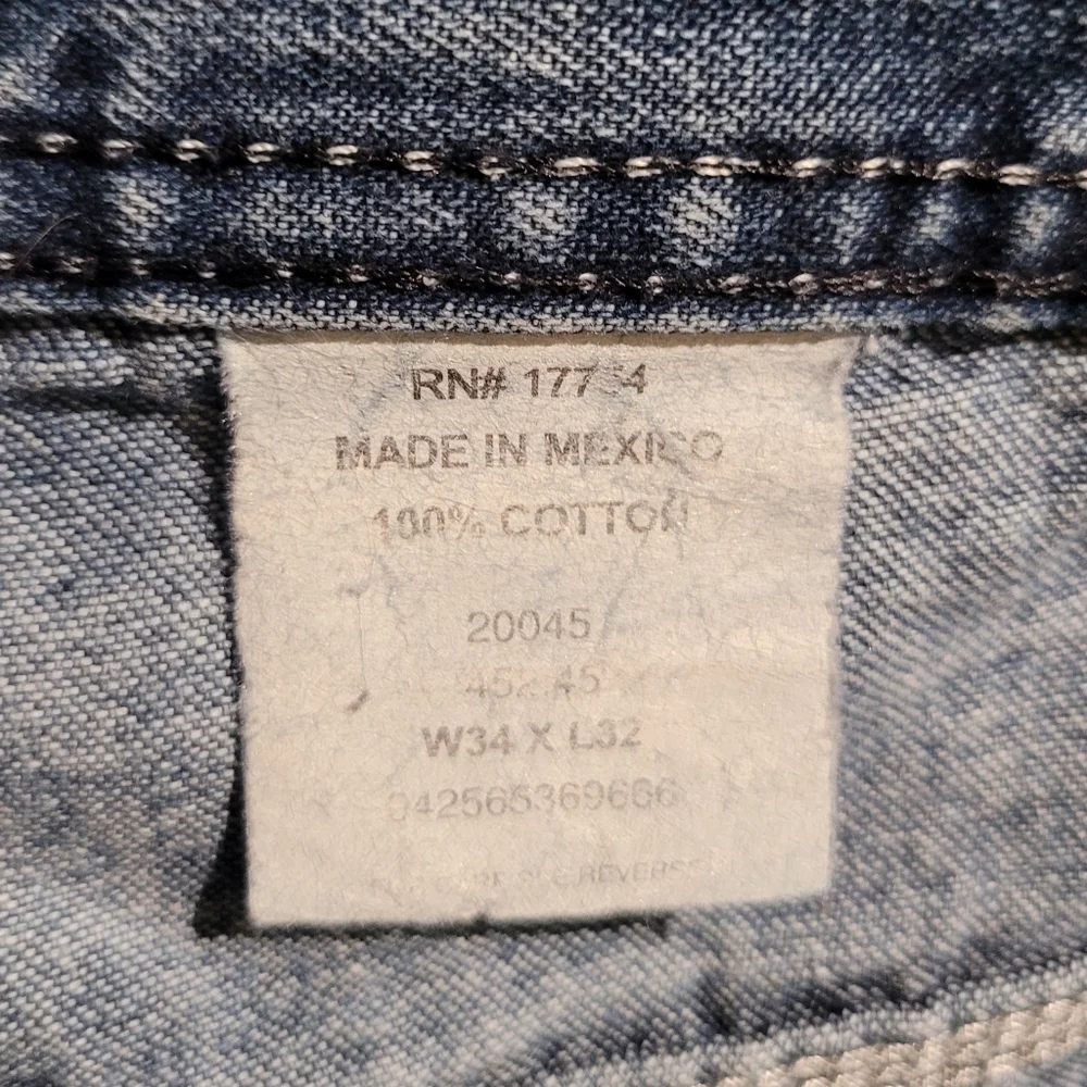 VTG Key Carpenter Jeans Denim Relaxed Straight Mens Workwear 100% Cotton 34x32
